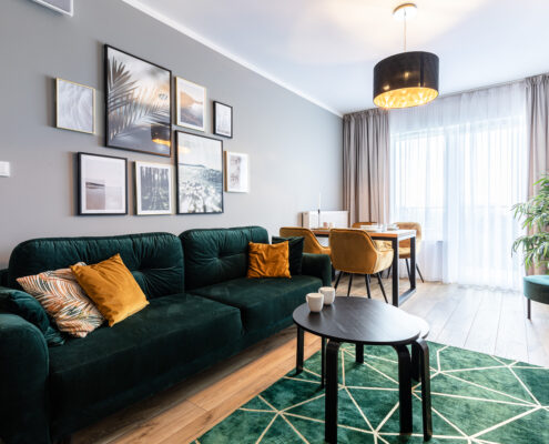 zaaranżowany apartament pod wynajem - pokój dzienny