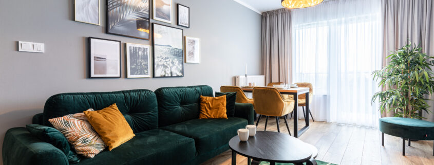zaaranżowany apartament pod wynajem - pokój dzienny