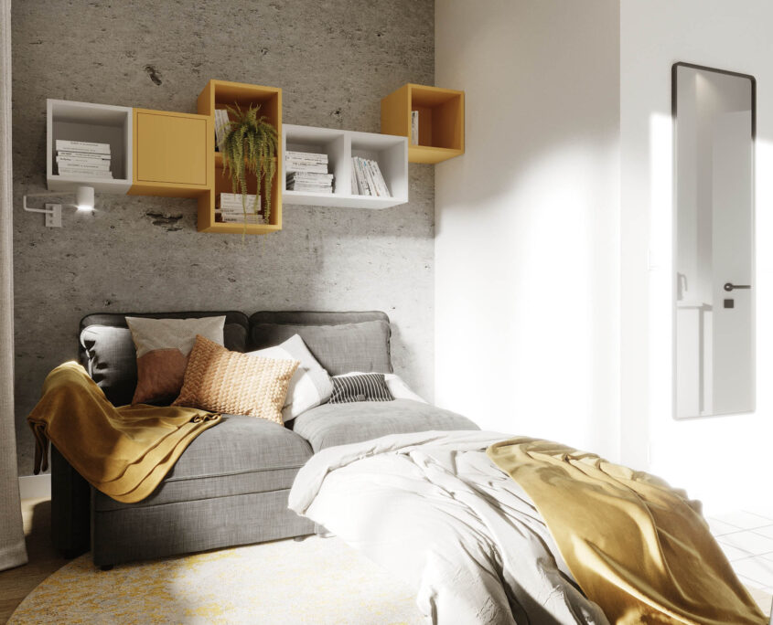 apartament w koncepcji coliving aranżacja apartamentu w systemie coliving warszawa