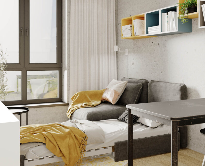 apartament coliving w warszawie aranżacja apartamentu w systemie coliving w warszawie
